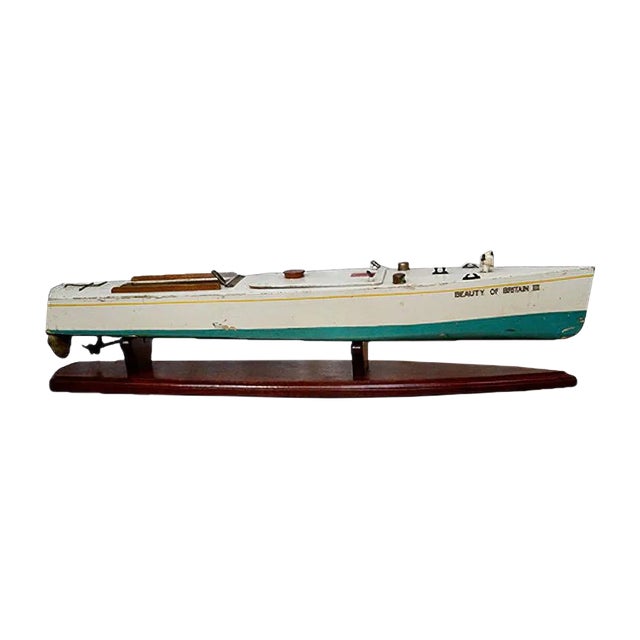 Bassett Lowke Model Motor Boat by Bing British, 1932 For Sale
