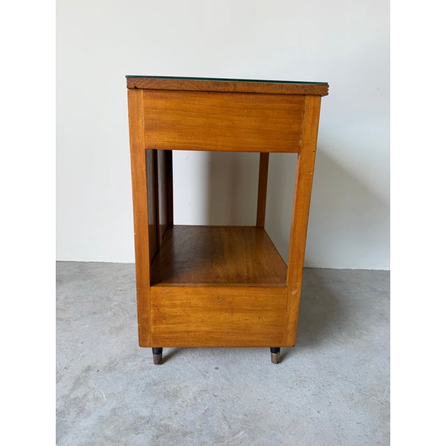1960’s Mid-Century Modern Nightstand With Two Dovetailed Drawers and Glass Top For Sale - Image 11 of 12
