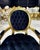 Rococo Black Velvet Accent Chair With Luxurious Gold Leaf Details For Sale - Image 4 of 8