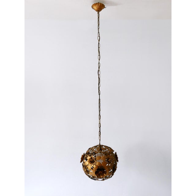 Mid-Century Modern Mid-Century Modern Metal Floral Pendant Lamp, Germany, 1960s For Sale - Image 3 of 18