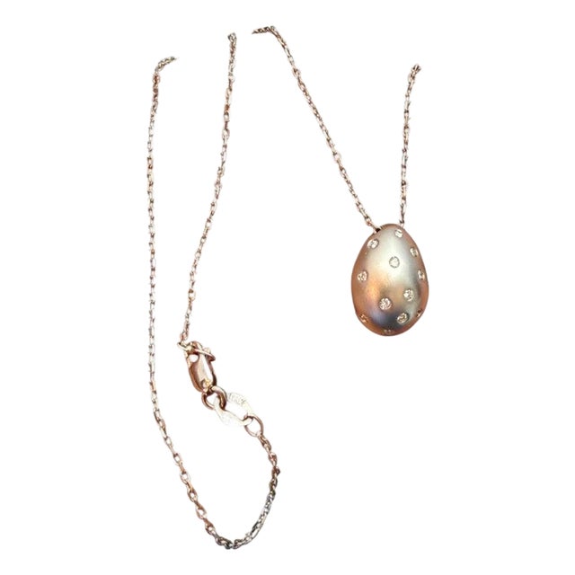 18k White Gold Rolo Chain With Puffy Teardrop Diamond Pendant Necklace, 6.3 Gram For Sale