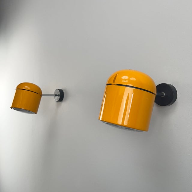 Metal Yellow-Orange Pop Art Wall Spotlights by Staff, 1970s, Set of 2 For Sale - Image 7 of 10