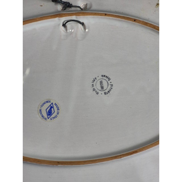 Late 20th Century Coastal Italian Hand Painted Pottery Aurora Fish Oval Platter Wall Hanging 16'' For Sale - Image 6 of 7
