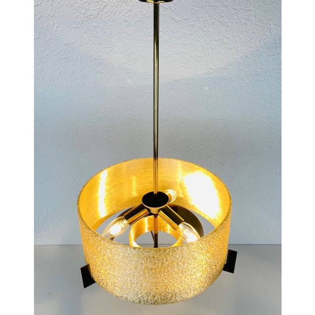 Gold Mid-Century Brass Chandelier from Kaiser, 1960s For Sale - Image 8 of 12
