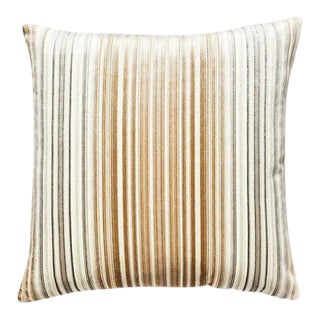 The House of Scalamandré Timberlake Velvet Pillow, Travertine For Sale