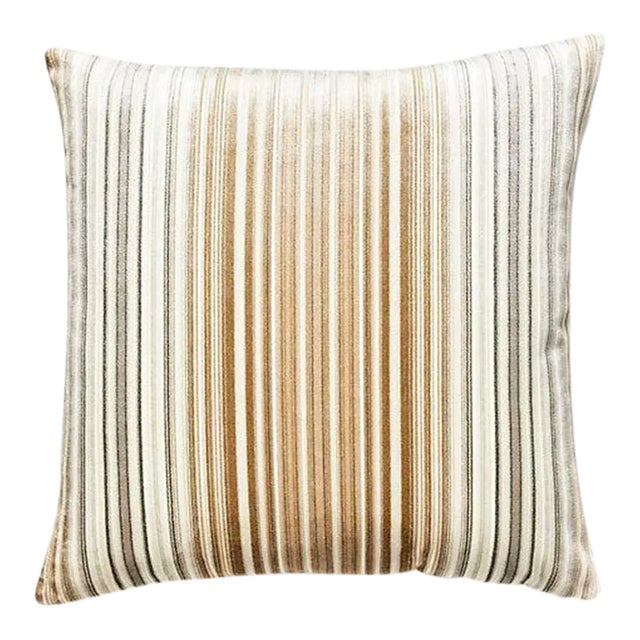 The House of Scalamandré Timberlake Velvet Pillow, Travertine For Sale