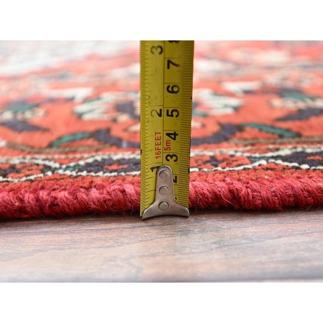 Traditional 1950 8'7"x11'2" Turkey Red Wool Vintage Persian Bakhtiari Hand Knotted Oriental Rug For Sale - Image 3 of 12