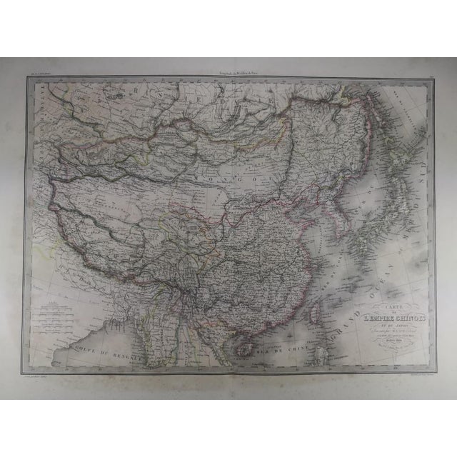 Antique Map Showing the Empires of China & Japan in 1838. An Original 1838 First Edition of a Pierre M. Lapie Map For Sale - Image 3 of 3