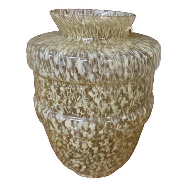 Vintage Speckled Glass Vase, 1960s For Sale