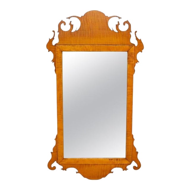 Antique Federal Tiger Maple Mirror 19thC For Sale