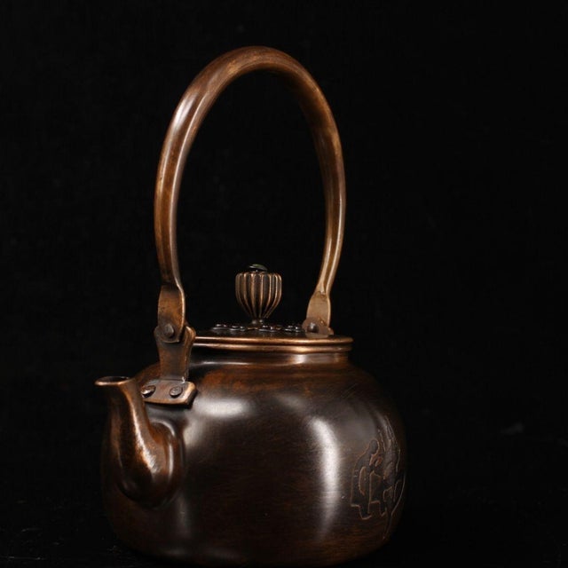 Asian Late 19th Century Copper Teapot With Gemstone Inlays, 544g For Sale - Image 3 of 9