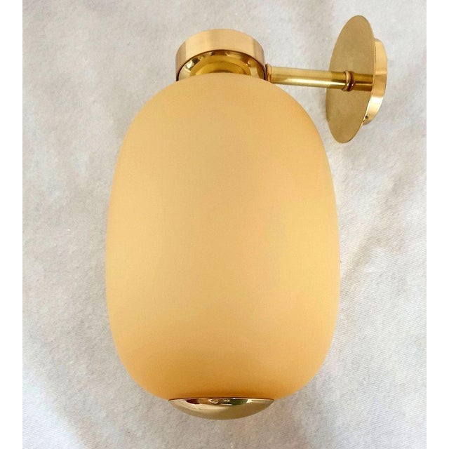 Barovier & Toso 1990s Pair of Murano-Brass Mid Century Modern Sconces Italy For Sale - Image 4 of 11