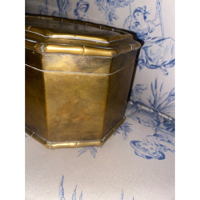 Antique Brass Lidded Box For Sale - Image 9 of 12