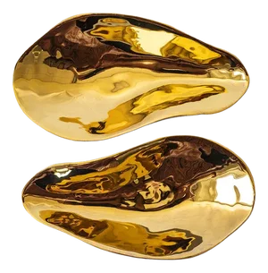 Gold & Handmade Porcelain Indulge Nº3 Bowls by Sarah-Linda Forrer, Set of 2