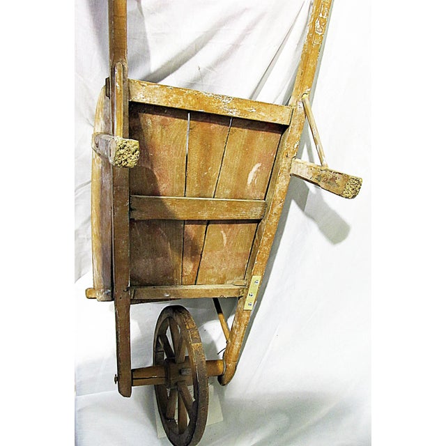 Wood Antique French Child's Wheelbarrow For Sale - Image 7 of 7