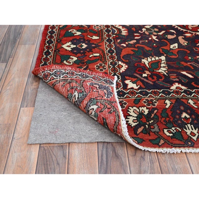 Red 1950 8'7"x11'2" Turkey Red Wool Vintage Persian Bakhtiari Hand Knotted Oriental Rug For Sale - Image 8 of 12