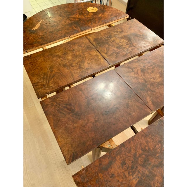 Art Deco Dining Table with Marquetry in the style of Jacques Emile Ruhlmann, 1920s For Sale - Image 10 of 18