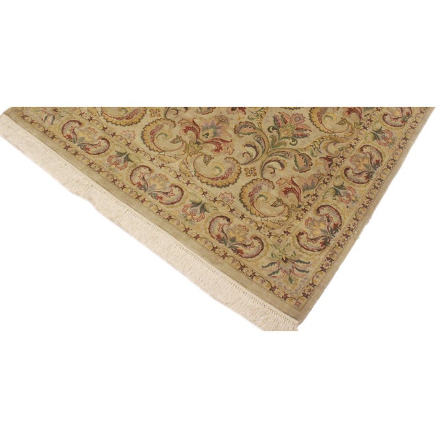 Shabby Chic Shabby Chic 1990's Pak-Persian Taupe/Green Wool Rug - 4'0'' X 6'0'' For Sale - Image 3 of 9