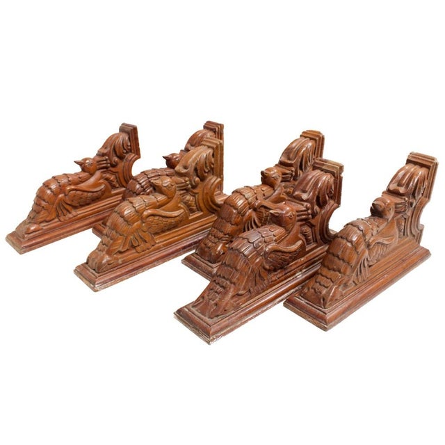 Wood Hand Carved Bird Bracket Corbel For Sale - Image 7 of 12