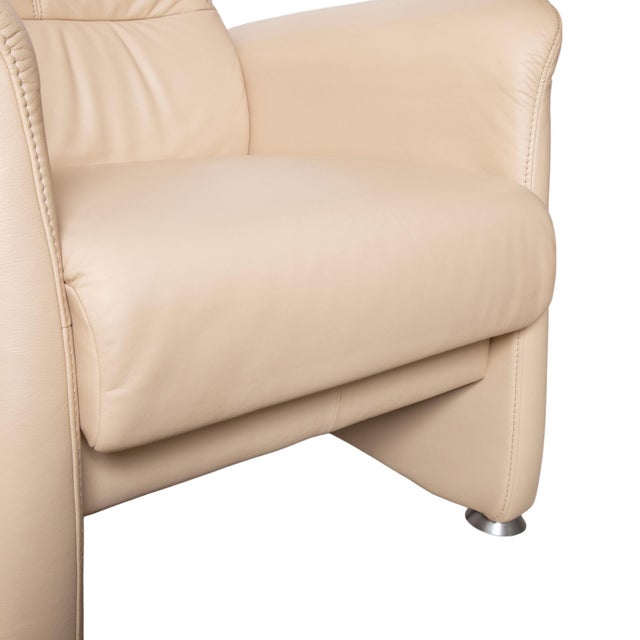 Model 6001 Leather Armchair in Cream from Himolla For Sale - Image 6 of 16