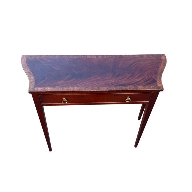 Tradition House Collection Federal Style Figured Mahogany Console Table Elegant vintage Federal-style console or writing...