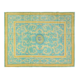 Vintage Chinese Art Deco Hand Knotted Wool Rug,07'10'' X 10'04'' For Sale