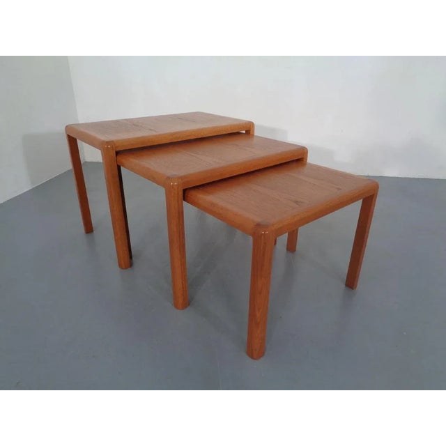 Wood Teak Nesting Tables by Kai Kristiansen for Vildbjerg Møbelfabrik, 1960s, Set of 3 For Sale - Image 7 of 18
