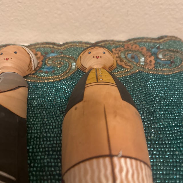 1960s Mid-Century Scandinavian Hand-Painted Wooden Folk Art Figurines For Sale - Image 5 of 9