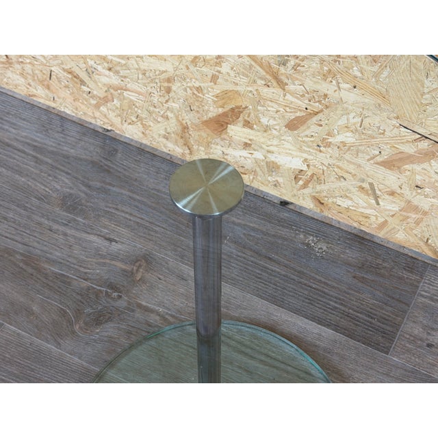 Metal Space Age Side Table in Chrome and Glass, 1980s For Sale - Image 7 of 15