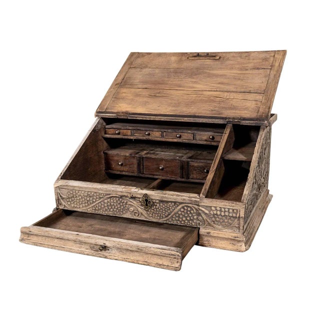 English Antique Wooden Desk Organizer For Sale - Image 3 of 5