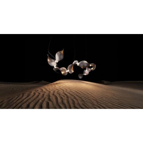 Dune 6 Curve Pendant Light in Aluminum with Silver Anodized Finish by Moss Objects For Sale - Image 12 of 13