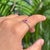 Brilliant Round Cut Pink Sapphire & Diamond Stacking Ring Size 6 in 14k Yellow Gold For Sale - Image 12 of 16