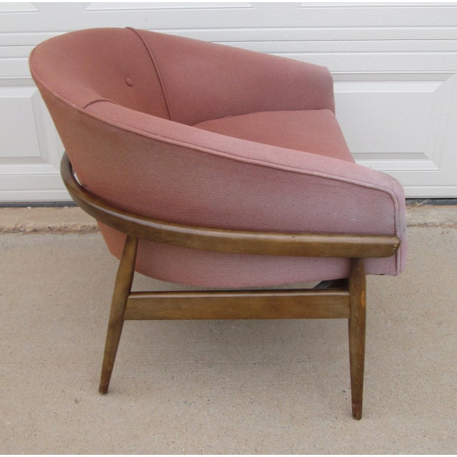 Mid-Century Modern Mid 20th Century Low Barrel Frame Lounge Chair For Sale - Image 3 of 11