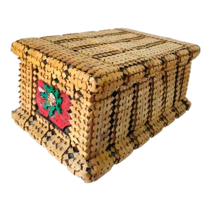 Vintage Outsider / Tramp Art Carved Wood Box by Scott
