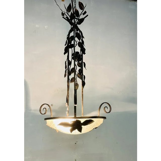 Art Deco French Ceiling Lamp For Sale - Image 5 of 9