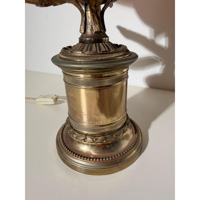 Table Lamp with Sculptural Leaf Base by Willy Daro For Sale - Image 4 of 9