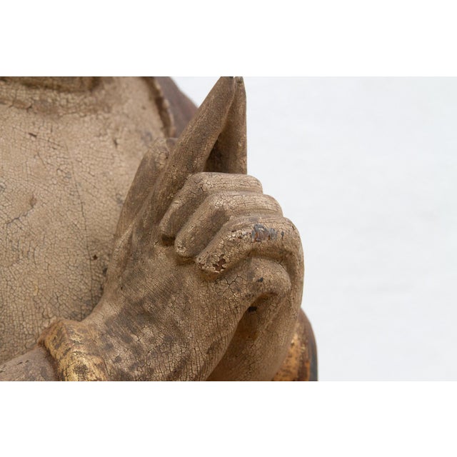 Antique Finely Carved Seated Buddha For Sale - Image 11 of 12