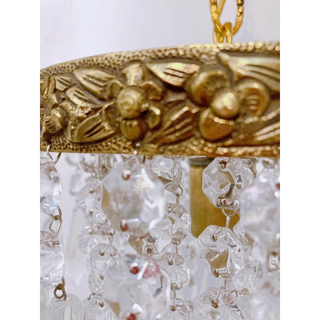 Antique 1920s Italian Bronze Upside Down Layered Chandelier For Sale - Image 4 of 7