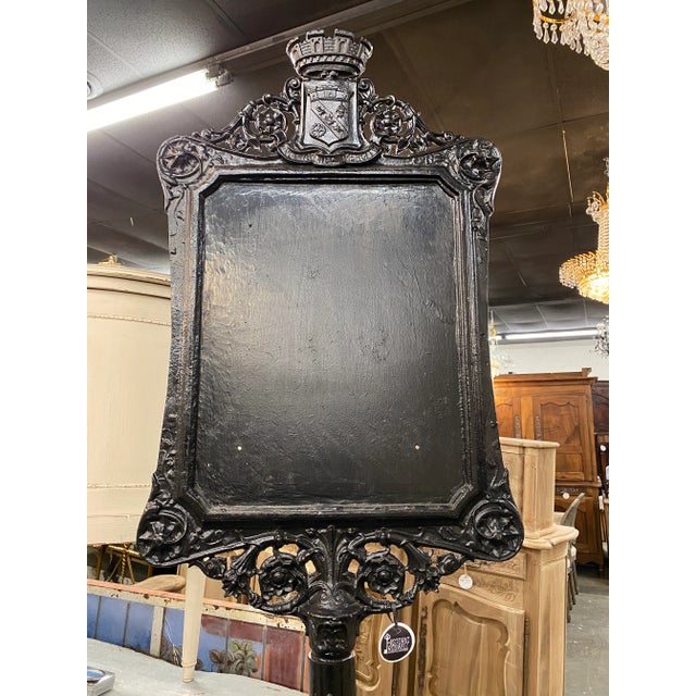 19th. C. French Antique Cast Iron Double Sided Street Sign with the Paris Coat of Arms and Crown.