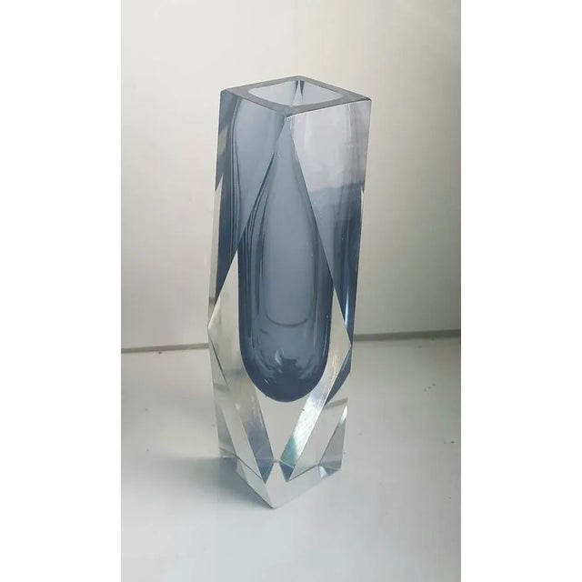 1950s Facetted Blue Muranoglas Vase, 1950s For Sale - Image 5 of 7