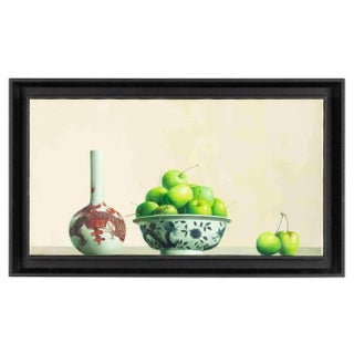 Zhang Wei Guang, Still Life with Apples and Bottle, Oil Painting, 2006 For Sale