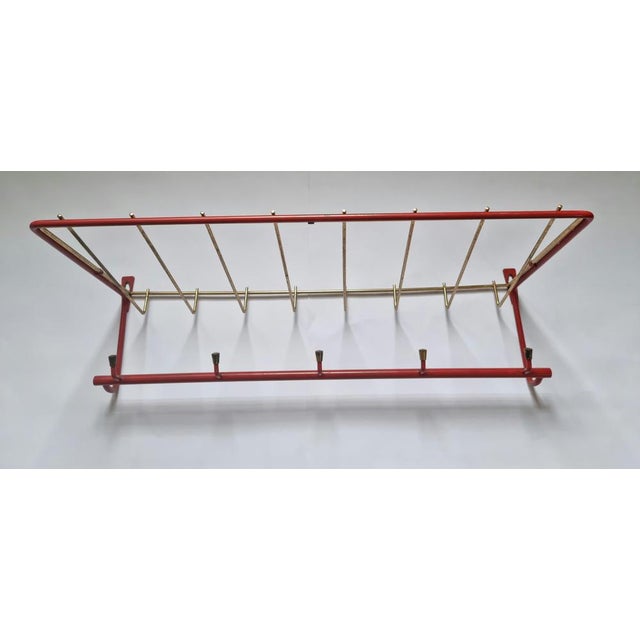 1960s Mid-Century Wall Brass Coat Rack, Germany, 1969 For Sale - Image 5 of 14