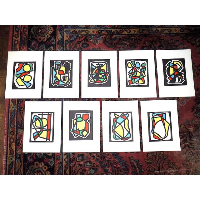 Vintage Mid 20th Century Emile Lahner Limited Edition Abstract Lithographs - Set of 9 Plus Portfolio For Sale - Image 13 of 13