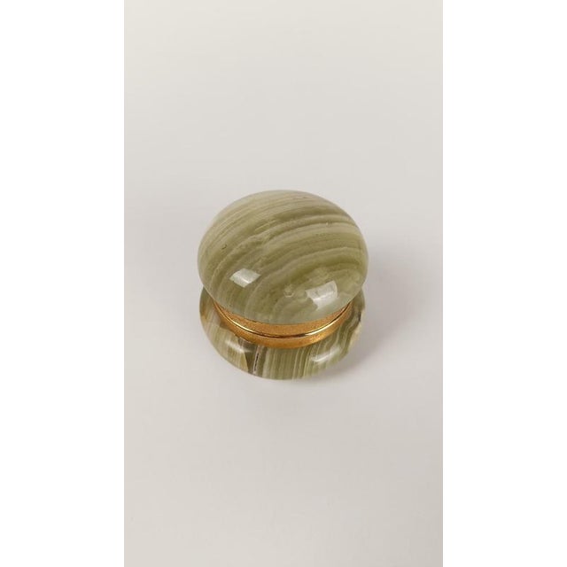 Mid-Century Modern Pill Boxes in Green Onyx Marble and Gilt Metal, 1970s, Set of 2 For Sale - Image 16 of 18