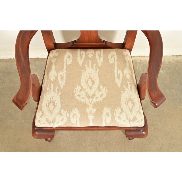 Brown Henkel Harris Queen Anne Solid Cherry Wood Dining Chairs | Set of Six For Sale - Image 8 of 16
