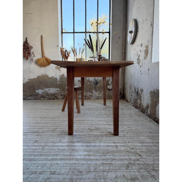 Pine and Oak Farmhouse Table, 1950s For Sale - Image 9 of 18