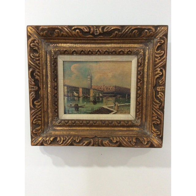 Late 19th Century Antique Venetian Grand Canal Oil Painting For Sale - Image 13 of 13