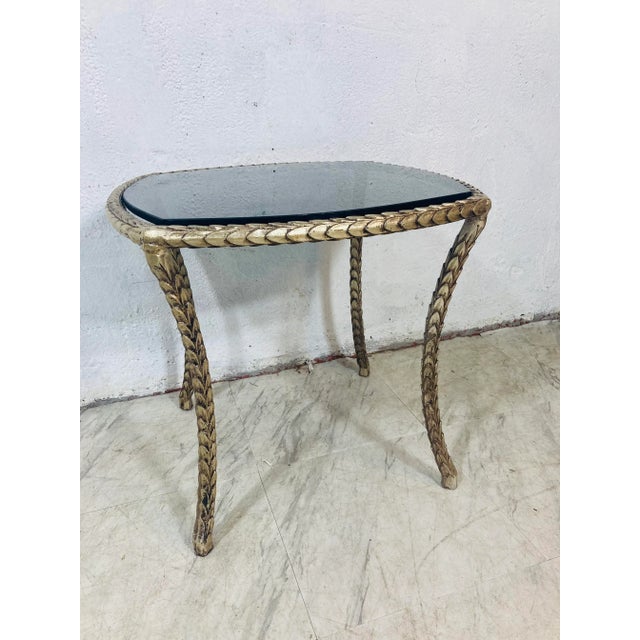 French Maison Bagues Style Side Table With Mirrored Top For Sale - Image 3 of 7