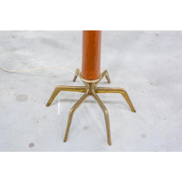 Floor Lamp in Bronze and Wood For Sale - Image 4 of 8