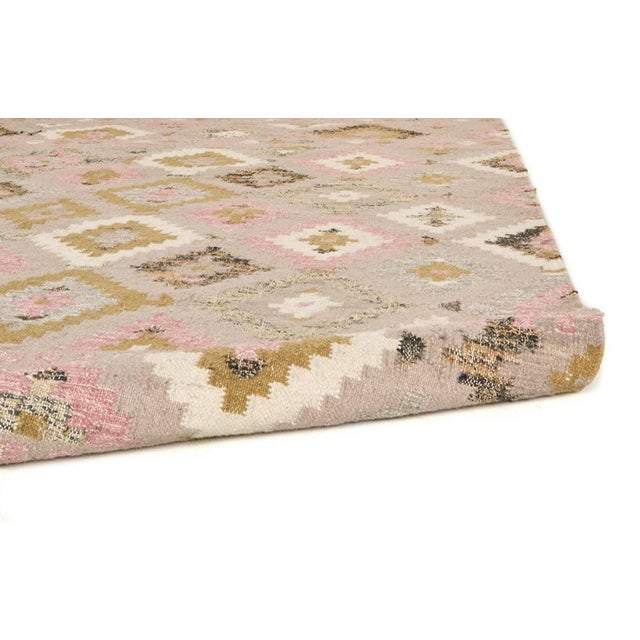 Savona Iii Pastel Navajo Style Bohemian Rug, Ivory Sand/Rose Pink, 10ft